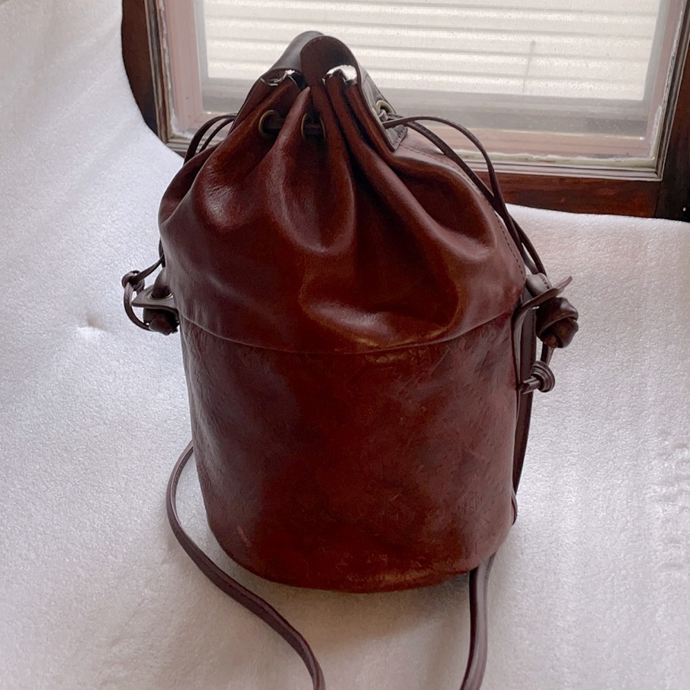 Pendleton leather bucket bag